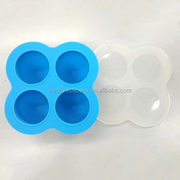 BPA miễn phí 4 sâu răng bé cai sữa thực phẩm lưu trữ container Silicone bé thực phẩm tủ đông khay container hộp