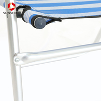 Chaise de plage pliante portable en aluminium léger personnalisée pour l'extérieur avec accoudoirs