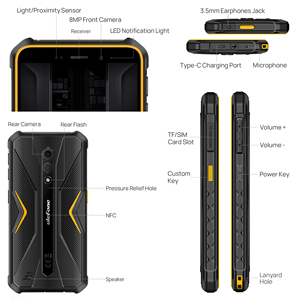 Teléfono Inteligente Ulefone Armor X12 para Exteriores, IP68 IP69K, NFC, LTE 4G, Cámara, Teléfono Móvil, 5.45 Pulgadas, Resistente al Agua, Robusto - Product Image 3