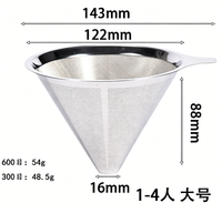 Filtre à café manuel sans papier, entonnoir à café réutilisable pour le café froid et le café à couler
