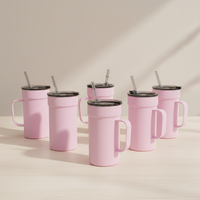 En stock, tasse à café en acier inoxydable sans BPA de 450 ml, gobelet isotherme sous vide, tasse à lait, café, thé avec poignée