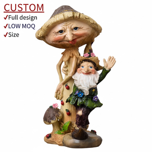 Estatua de Gnomo de Jardín de Estilo Encantador, Ideal para Decoración de Patio, Jardín, Césped o Porche, Figuras de Champiñones, Artesanía de Resina, Decoración de Calabaza - Product Image 3