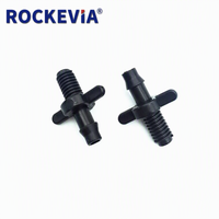 Raccord fileté en plastique à barbillons de 4,7 mm pour serre, accessoire d'irrigation goutte à goutte, coupleur fileté pour micro-tuyau de jardin et pelouse