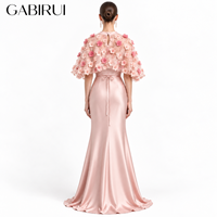 Abaya GABIRUI luxueuse en polyester brodée de fleurs, ornée de perles et de paillettes, grande taille, élégante, longueur cheville, manches longues, coupe ample.