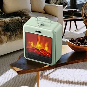 Classic handle flame heater 1500w Electric Ptc Heater Fireplace space Heater With Fireplace time setting mechanical sw