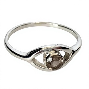 Anillo de Plata de Ley 925 con Piedra Natural en Engaste Biselado, Joyería Fina Unisex para Uso Diario Minimalista - Product Image 1