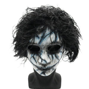 Máscara de Fiesta de Halloween con Estilo Terrorífico, Diseño de Calavera Sangrienta, Diablo, Joker, con Pelo, para Disfraces de Fiesta Temática - Product Image 3
