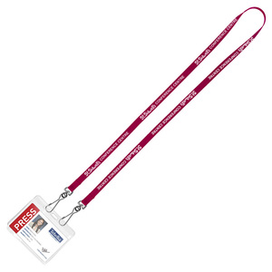 Lanière de cou souple réglable pour adultes, sublimée, avec perles, double crochet et porte-carte en PVC - Product Image 1