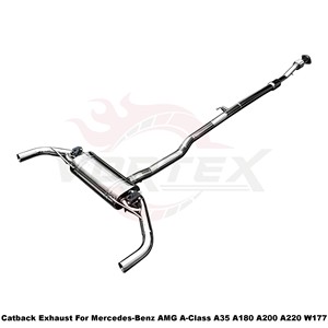 Conjunto de tubo de escape de acero inoxidable con sonido profundo Vortex para Mercedes-Benz AMG Clase A A35 A180 A200 A220 W177 - Product Image 3