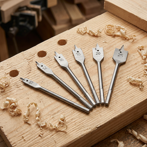 2026 -1/2'' Woodworking Flat <b>Spade</b> Drill <b>Bits</b> Set with Double Side Cutting Spurs Woodworker Hole Cutter <b>Bits</b> for Wood - Product Image 6