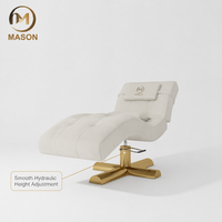Lit de cils incurvé réglable professionnel - Design ergonomique moderne en bois de luxe |   Meubles de salon de beauté et de spa exclusifs pour la salle de bain