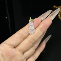Pendentif en jadéite naturelle de Birmanie de qualité A, forme de graine de haricot, pendentif en jadéite de haute qualité, jadéite glacée, cadeau unisexe en jadéite (avec NGTC)