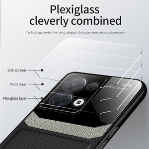 Funda de teléfono con protección de lente de plexiglás con textura de cuero de lujo <span class=keywords><strong>para</strong></span> <span class=keywords><strong>Oppo</strong></span> Reno 12 9 8 7 6 5 4 A1 Pro 9 Pro + 8T SE 2 <span class=keywords><strong>Z</strong></span> - Product Image 2