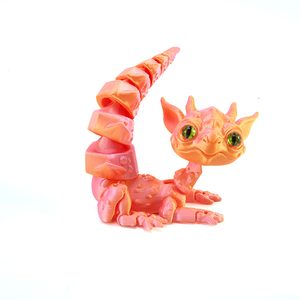 Modèle de jouet imprimé en 3D de <span class=keywords><strong>petit</strong></span> dragon coloré Joints mobiles inspirés du verre congelé pour la décoration de la voiture des enfants Animaux Dinosaures - Product Image 2