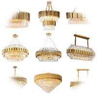 NOUVEAU Lustre moderne en métal grand modèle nordique en cristal, luminaire de plafond pour chambre à coucher, salon, suspension 90 LED K9 luxe AC 3000K