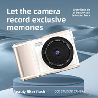 Nouvel appareil photo numérique rétro pour étudiants, zoom optique 2x-7x, capteur CMOS, appareil photo hybride HD à double objectif, écran rotatif, appareil photo pour selfies
