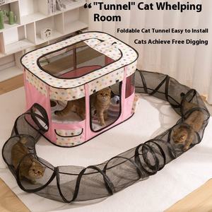 Jaula plegable para gatos, valla, cama para perros y gatos, suministros para mascotas, tienda de campaña, caja de entrega para cachorros, gatitos, superventas, casa para mascotas de cuatro estaciones - Product Image 3