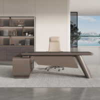 Ensemble de mobilier de bureau de direction écologique et résistant à l'eau, bureau de PDG en bois, chaise de patron, armoire latérale, table de direction moderne