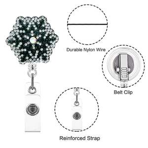 クリスマスブリンブリンラインストーンカスタム印刷環境に優しいフェルトIDバッジホルダーリール学生教師用 - Product Image 5