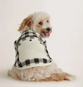 Qiqu 애완 동물 용품 사용자 정의 새로운 디자이너 귀여운 부드러운 100% 면 개 티셔츠 셔츠 탑 강아지 옷 강아지 속옷 애완 동물 개 티