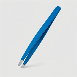 Ensemble de pinces à cils professionnelles en acier inoxydable, pinces à cils inclinées de précision, haute qualité, logo personnalisable, pointe lisse, outil de maquillage - Product Image 1