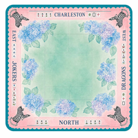 Tapis de jeu de mahjong américain Hortensia Zebra Charleston, motif floral aquarelle, antidérapant, insonorisant