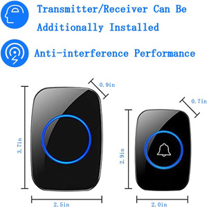 Timbre Inteligente Inalámbrico a Prueba de Agua, Alcance de 300M, 60 Melodías, Compatible con Enchufes EU/US/UK/AU, Batería, 110V-220V, 1 Botón, 1, 2, 3 Receptores - Product Image 3