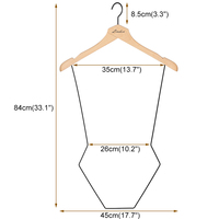 Maillot de bain en bois de marque en forme de corps complet personnalisé de haute qualité, cintres de bikini pour affichage