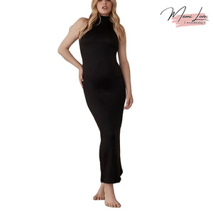 Robes de grossesse maxi à col roulé sans manches avec fermeture éclair au <span class=keywords><strong>dos</strong></span>, super douces, pour séances photo - Product Image 1