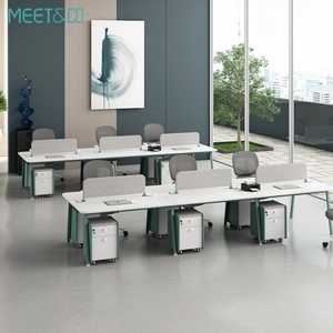 Modern Luxury Convertible 4-6 Person Workstation Desk Open Space Coworking Office Furniture for Office Building - Product Image 2