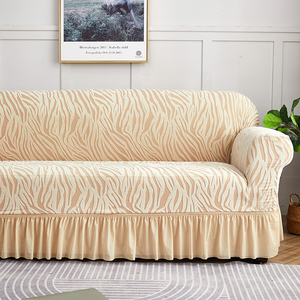 Achetez en ligne : Housse de canapé de luxe à motifs <span class=keywords><strong>jacquard</strong></span> épais, pour canapé d'angle 3 places en L ou en I, avec <span class=keywords><strong>jupe</strong></span> à volants - Product Image 3