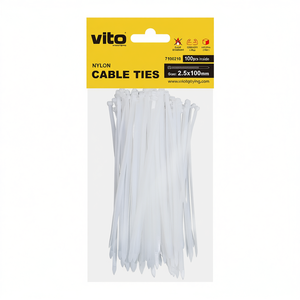 Attaches de câblage en nylon Vito 2,5x100mm, 100 pièces, autobloquantes pour l'organisation du câblage - Product Image 2