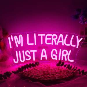Letrero de Neón LED Rosa con la Frase 'I'm Literally Just A Girl' para Decoración de Pared, Letrero de Neón USB Regulable para Dormitorio - Product Image 1