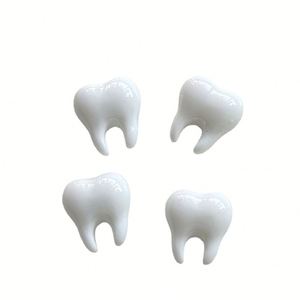 Breloques en résine blanche faites à la main en forme de dents pour pinces à cheveux DIY, décoration promotionnelle pour coques de téléphone et embellissements artisanaux - Product Image 3