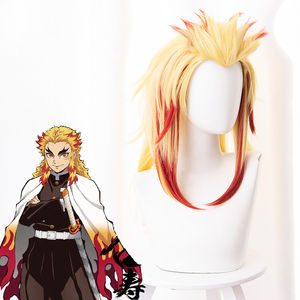 Perruque de <span class=keywords><strong>cosplay</strong></span> synthétique de haute qualité Ainizi Demon Slayer Kimetsu No Yaiba <span class=keywords><strong>Rengoku</strong></span> Kyoujurou pour Halloween - Product Image 4