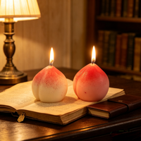 Bougie d'aromathérapie artisanale en forme de pêche - Décoration d'intérieur moderne au parfum de fruits pour les fêtes et Noël