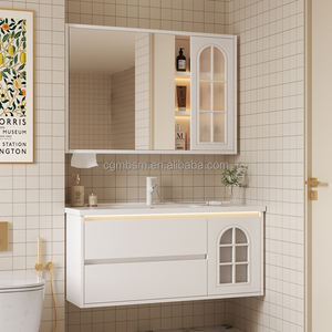 Gabinete de baño inteligente integrado de cerámica de jardín francés Gabinete de <span class=keywords><strong>espejo</strong></span> Almacenamiento de inodoro Mesa de lavado Gabinete de lavabo - Product Image 2