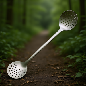 U.P. Skimmer Utensile da cucina con manico lungo e testa rotonda perforata in acciaio inossidabile - Product Image 3