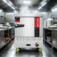 Cuisinière à riz professionnelle à gaz robuste, 4 plateaux, en acier inoxydable, pour cuisine de restaurant, cuisson efficace à température contrôlée