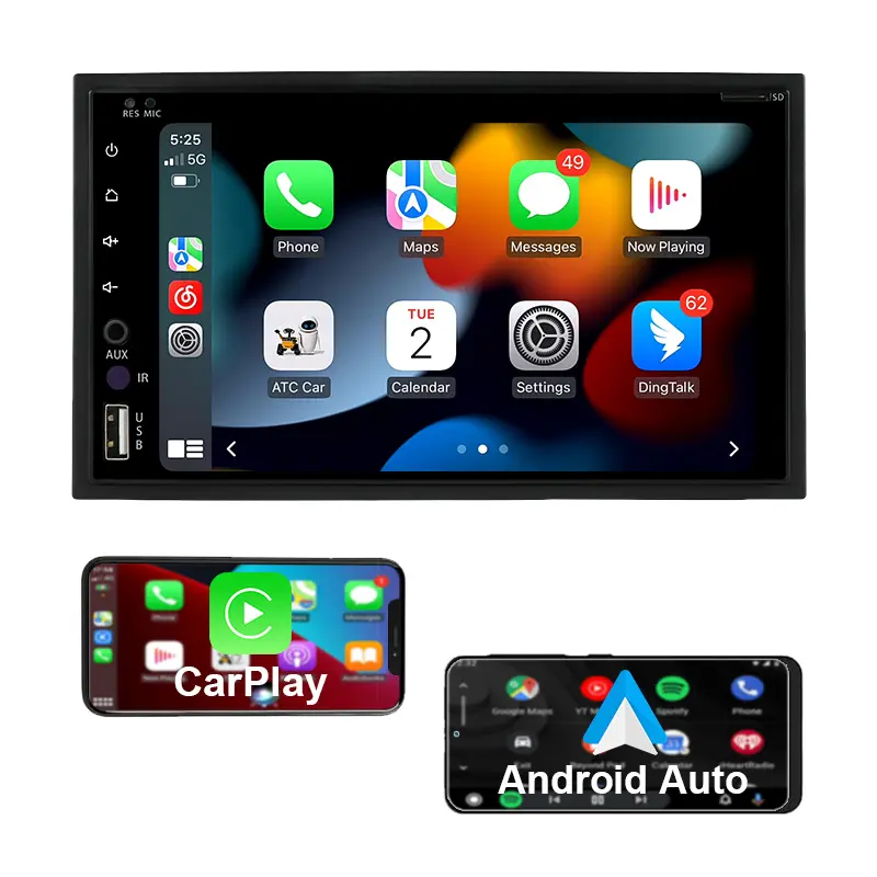 Lettore multimediale per Auto universale 2 Din Touch Screen Autoradio Video Stereo GPS WiFi Autoradio lettore Video Android