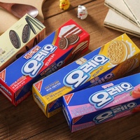 Biscuits coréens Oreo multicouches exotiques en gros, 100g, saveur fraise tiramisu