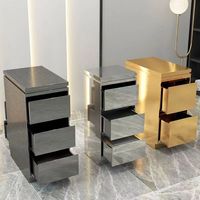 Kelly Luxury Beauty Hair Saloon Chariot à outils en acier inoxydable doré à 3 tiroirs pour salon de coiffure