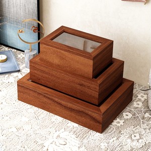 Solid Wood Flip Top Storage Box 18x12x7cm Jewelry Organizer Desktop Ornament Box Antique Style Wooden Box - Product Image 2
