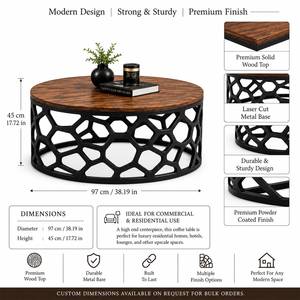 Mesa de Centro de Madera Orgánica con Diseño Geométrico Moderno para Sala de Estar, Mueble Contemporáneo para el Hogar, Decoración para Salón - Product Image 3