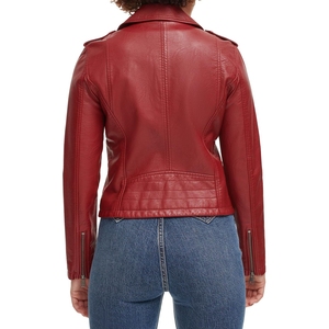 Veste en cuir d'agneau véritable pour femme, style bomber court, tendance printemps, vente en gros - Product Image 5