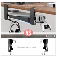 Support de rangement en alliage d'aluminium pour organisateur de bureau avec support de serrage pour PS5/PS5 Slim Desktop-Gestion et entretien des câbles