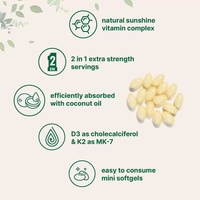 Gélules de Vitamine D3 K2 Haute Puissance OEM/ODM 10000 UI D3 200 µg K2, Complément Alimentaire 180 Unités