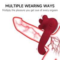 Paar-Sexspielzeug Männlicher Penisring mit Weiblichem Klitoris-Vibrator Zungen-Leck-Design Penisverschluss Fernbedienung USB Wiederaufladbar