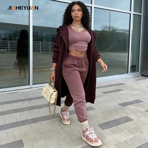 Set Loungewear Personalizzato in 2 Pezzi, Abbigliamento Streetwear da <span class=keywords><strong>Donna</strong></span>, Tuta di Alta Qualità in Pile, Felpa Oversize con Cappuccio e Pantaloni della Tuta - Product Image 3