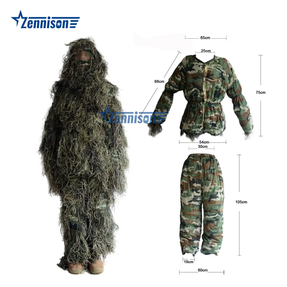 Zennison Factory Blinds Clothes Men Woodland Ghillie Suit Camouflage Ghillie Suit